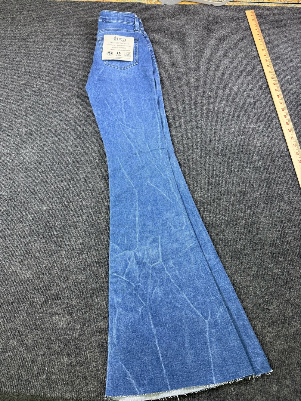 Women's Blue High-Rise Flare Jeans by Etica